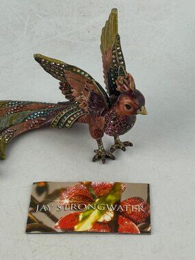 GORGEOUS RARE ORIGINAL JAY STRONGWATER LARGE  EXOTIC PHOENIX BIRD FIGURINE 6.25"